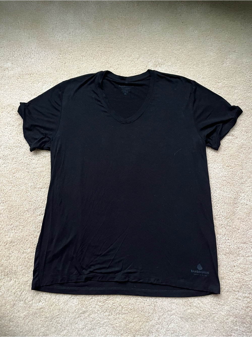 Bambooven Men’s Black Bamboo V-Neck Undershirt - Size XL - VGUC - Stretch
